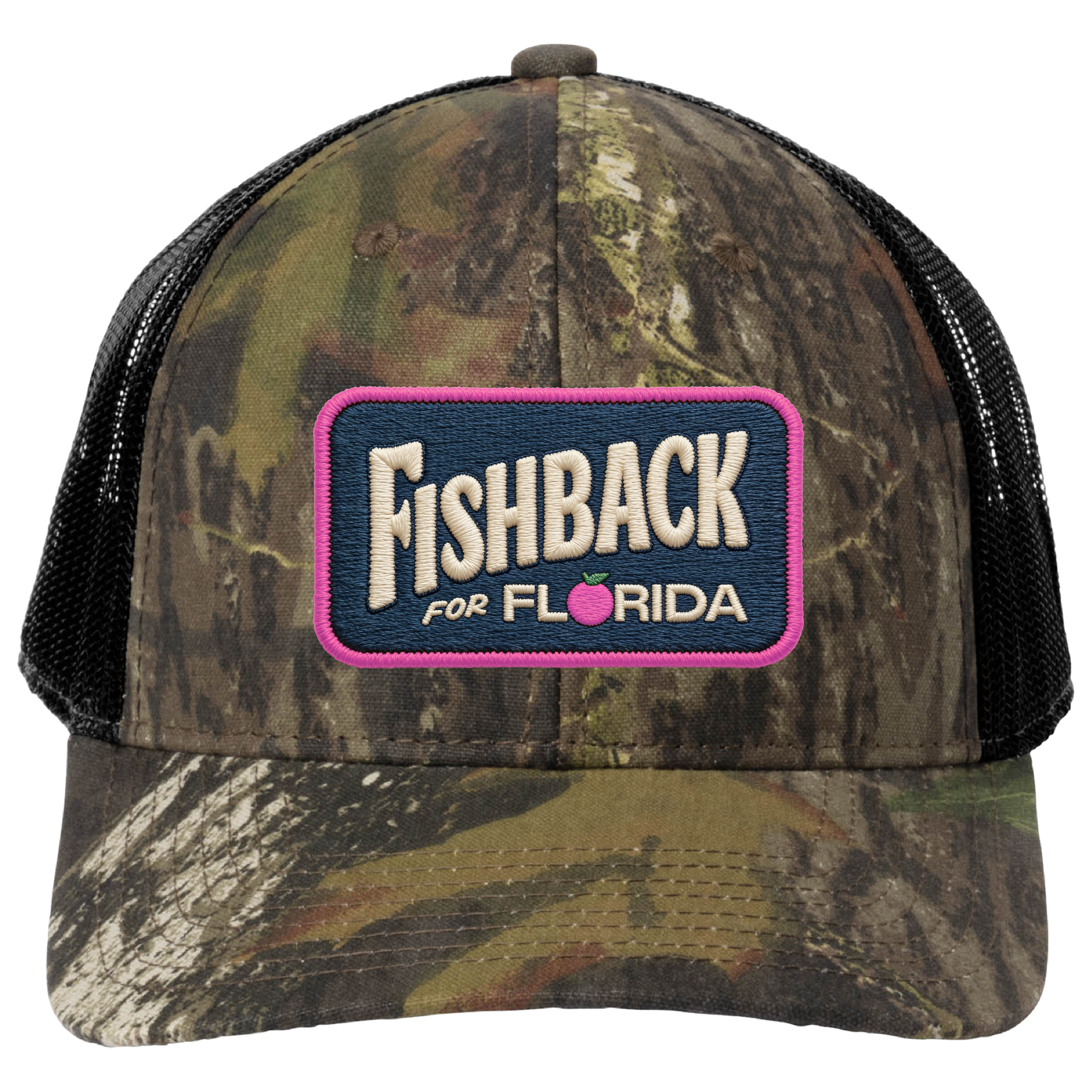 PINK OFFICIAL FISHBACK HAT - CAMO MESH