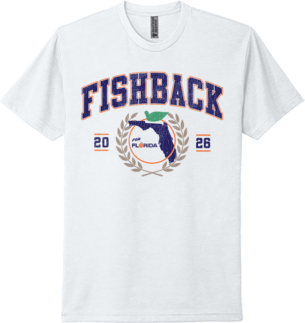FISHBACK COLLEGIATE TEE-WHITE